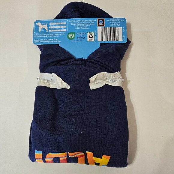 ALDI Gear Pet Dog Dark Blue Hoodie Sweatshirt 2024  Size SMALL NWT - Picture 4 of 13
